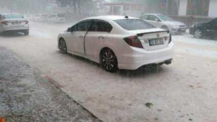 Burdur'da dolu yağışı