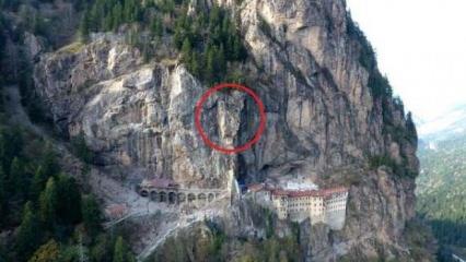 Sümela Manastırı'nı tehdit eden 360 tonluk kaya, çelik kazıklarla sabitlenecek