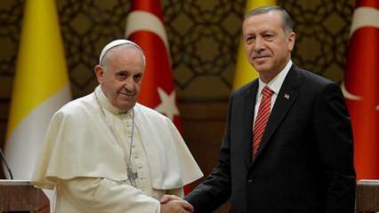 Başkan Erdoğan'dan Katolikler'in ruhani lideri Fransuva'ya geçmiş olsun mesajı