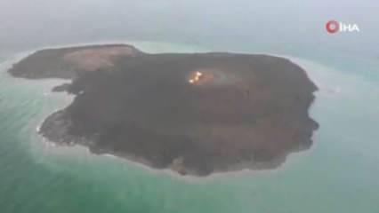 Hazar Denizi'nde patlamanın meydana geldiği Çamur Volkanı görüntülendi