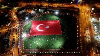 İşte dünyanın en büyük Türk bayrağı! Nefes kesen görüntüler