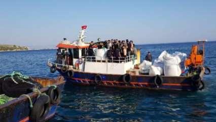 Urla'da Yunan adalarına kaçma hazırlığındaki 45 göçmen yakalandı