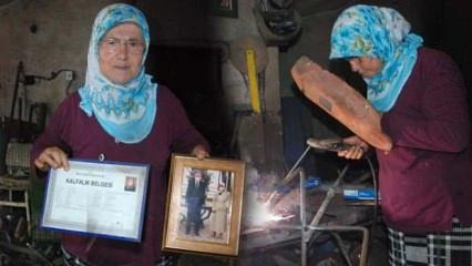 Bartın'da 60 yaşındaki Gülizar Camcı 37 yıldır demire şekil veriyor!