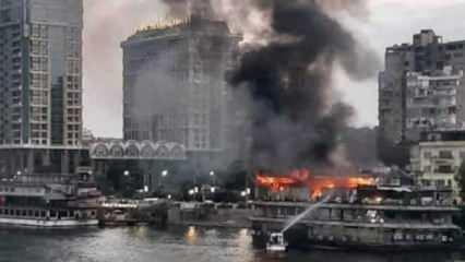 Nil Nehri’nde gemi alev alev yandı