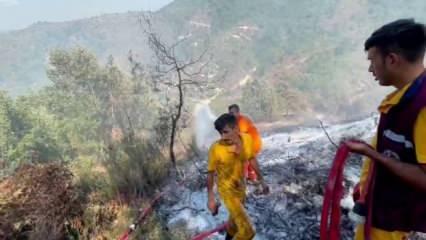 Suriye sınırından Türkiye'ye sıçrayan orman yangını korkuttu