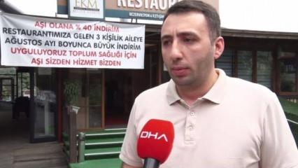 İstanbul'da aşı olanlara yüzde 40 indirim uygulayan restoran
