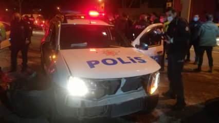 İzmir'de polis aracı otomobille çarpıştı: 2'si polis, 4 yaralı 