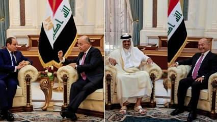 Katar Emiri, Mısır Cumhurbaşkanı ve Kuveyt Başbakanı Bağdat'ta