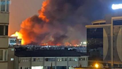 Başakşehir'de sanayi bölgesinde korkutan yangın!