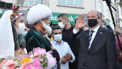 KKTC Cumhurbaşkanı Tatar'ı Konya'da Nasrettin Hoca karşıladı