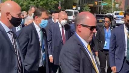 Başkan Erdoğan, BM Genel Merkezi'ne yürüyerek gitti