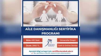 Karabük Üniversitesi Aile Danışmanlığı Sertifika eğitimi başvuruları başladı