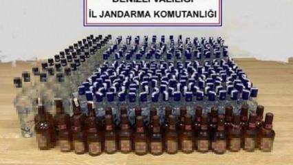 Pamukkale'de 338 şişe sahte içki ele geçirildi