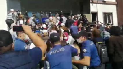 Tekirdağ'da polis ile eylem yapan işçiler arasında arbede