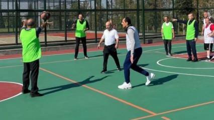 Cumhurbaşkanı Erdoğan'ın basketbol keyfi!