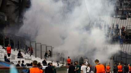 Fransız polisinden Galatasaray taraftarına biber gazı! Tribünler karıştı