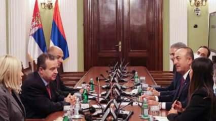 Bakan Çavuşoğlu, Sırbistan Ulusal Meclis Başkanı Dacic ile görüştü