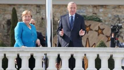 Erdoğan ve Merkel görüşmesinden çarpıcı kareler
