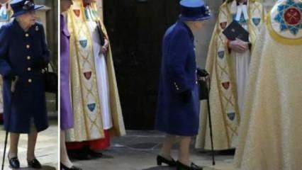 Kraliçe Elizabeth bastonla görüldü!