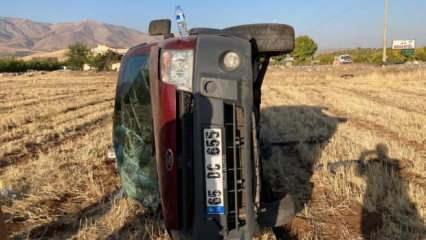 Malatya&rsquo;da kontrolden &ccedil;ıkan ara&ccedil; tarlaya u&ccedil;tu, burnu bile kanamadı
