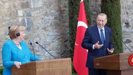 Merkel'in 'koalisyon' sözlerine Erdoğan'dan gülümseten cevap: Bana şikayet ediyordun