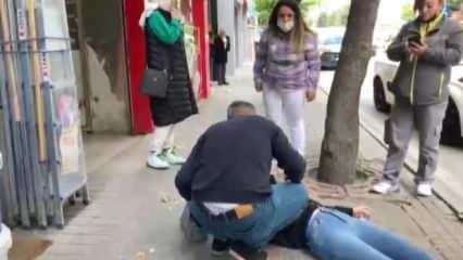 Sokak ortasında kadına şiddet güvenlik kameralarına yansıdı