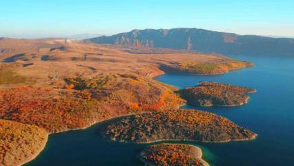 Dünyanın ikinci büyük krater gölünde, 2 bin 250 rakımda yüzme keyfi