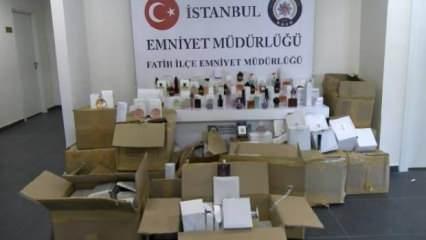 Fatih'te 1 milyon 700 bin lira değerinde kaçak parfüm ele geçirildi
