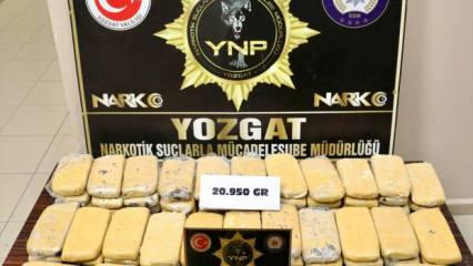 Yozgat'ta 20 kilo 950 gram eroin ele geçirildi