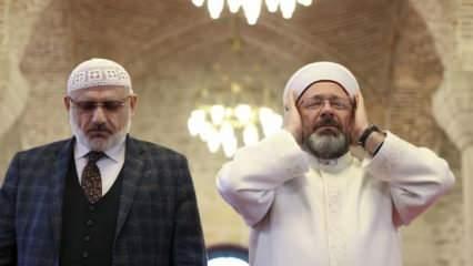 Diyanet İşleri Başkanı Erbaş ve Hafiz Osman Şahin Şuşa'da çifte ezan okudu
