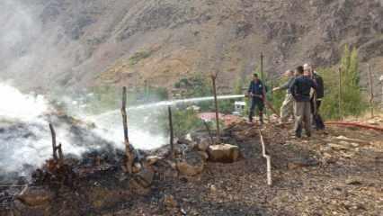 Hakkari&rsquo;de korkutan yangın! 480 bağ ot yandı   