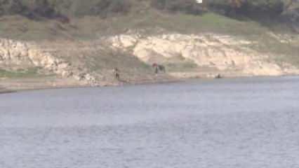 Alibeyköy Barajı'ndaki suya gömülü otomobil paniğe neden oldu 