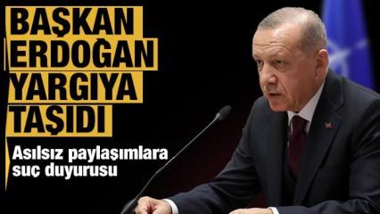 SON DAKİKA: Başkan Erdoğan'dan paylaşımlarla ilgili suç duyurusu 
