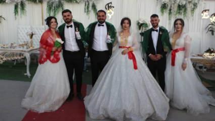 Şırnak'ta 3 kardeş tek düğünde evlendi
