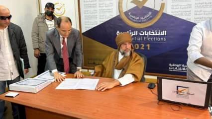 Libya'da Kaddafi'nin oğlu Seyf&uuml;lislam'ın adaylığı protesto edildi