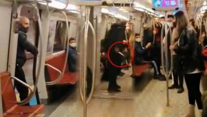 Metroda kadın yolcuya bıçak çeken saldırgan böyle yakalandı