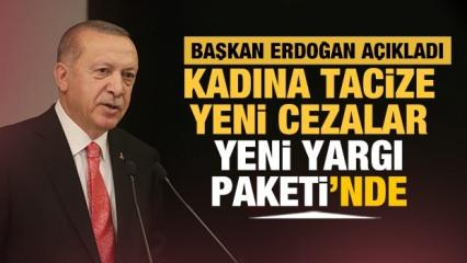 Başkan Erdoğan yeni yargı paketini duyurdu: Kadına tacize ceza artıyor