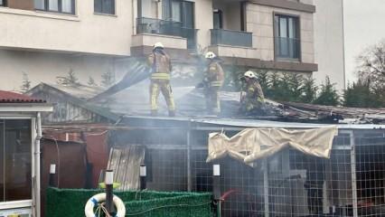 Maltepe'de halı yıkama atölyesinde yangın paniği