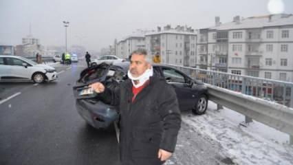 Aksaray'da 9 aracın karıştığı 'buzlanma' kazası: 3 yaralı