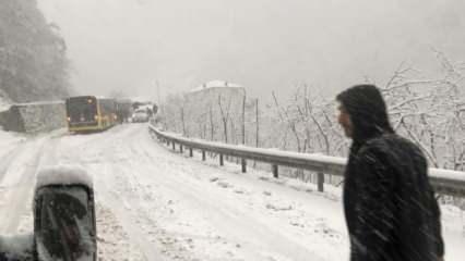 Trabzon’da kar mücadelesi, araçlar yolda kaldı
