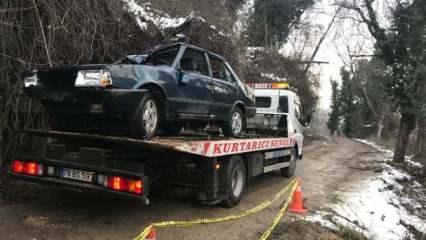 Safranbolu&rsquo;da iki kişiye mezar olan otomobil u&ccedil;urumdan &ccedil;ıkarıldı 