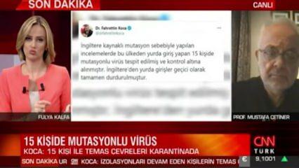 Mutasyonlu virüs Türkiye'de...  Prof. Mustafa Çetiner'den canlı yayında önemli açıklama!