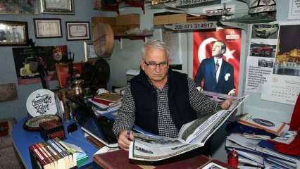 Tokat'ta 65 yaşındaki Cemalettin amca 56 yıllık baba yadigarı gazeteyi hala sürdürüyor