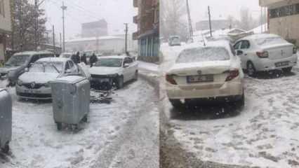 Van’da kar yağışı beraberinde kazayı getirdi
