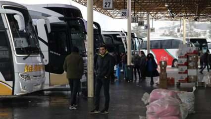 Kar nedeniyle Diyarbakır'da otobüs seferleri durduruldu