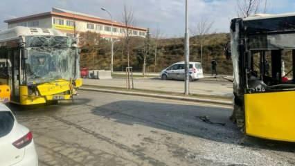 Başakşehir'de iki İETT otobüsü çarpıştı: Yaralılar var!