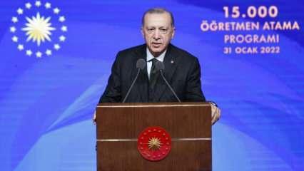 Erdoğan'dan 15 bin öğretmen atama töreninde yüz yüze eğitim açıklaması