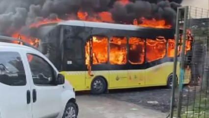 Esenyurt'ta İETT otobüsü alev alev yandı