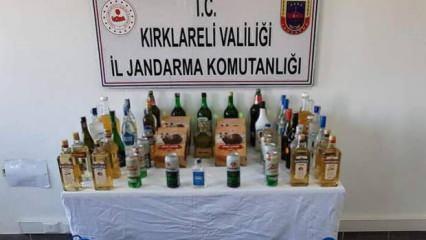 Lüleburgaz'da, Bulgaristan'dan getirilen 740 litre sahte içki ele geçirildi