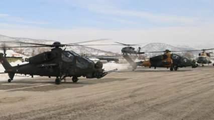 Terörle mücadele için 2 Atak helikopteri Tunceli'de